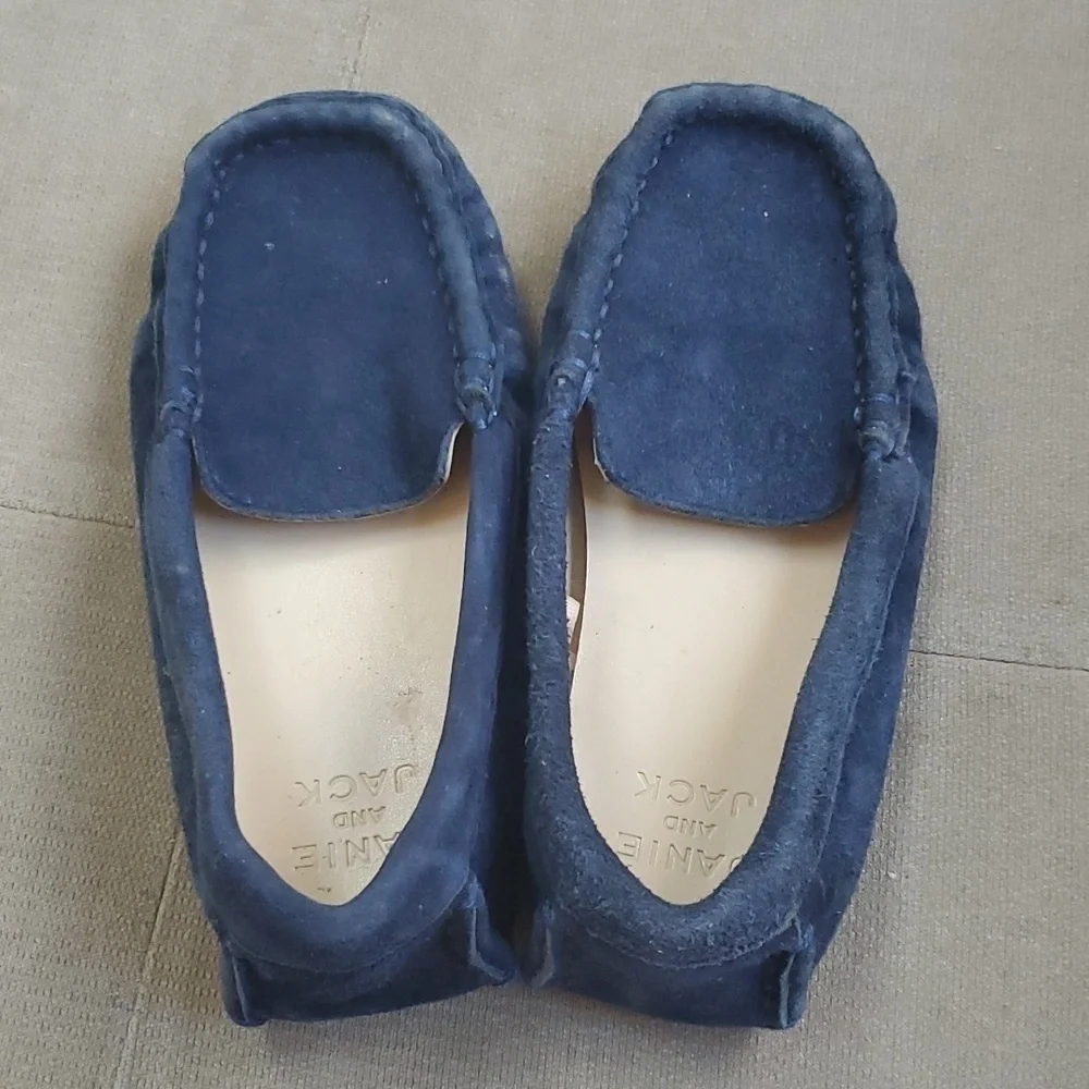 Janie & Jack blue suede driving loafers